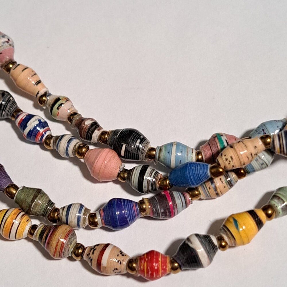 Teng Yue paper bead multi strand necklace - Picture 6 of 9